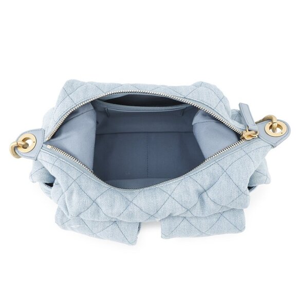 CHANEL Matelasse Hobo Shoulder Bag Denim Light Blue AS5339 - Picture 14 of 15